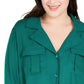 INC International Concepts Women's Tie Front Blouse Green Size 2X