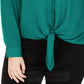 INC International Concepts Women's Tie Front Blouse Green Size 2X