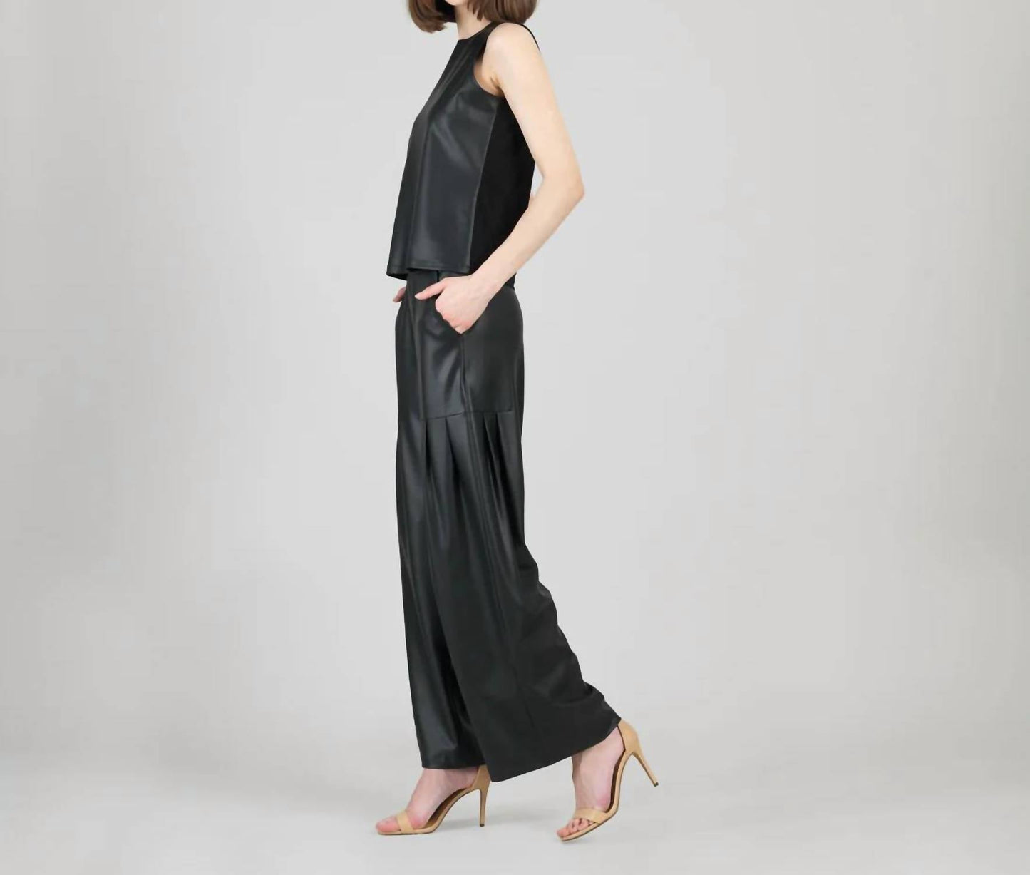 Clara Sunwoo - Liquid Leather High Scoop Modern Tank Top