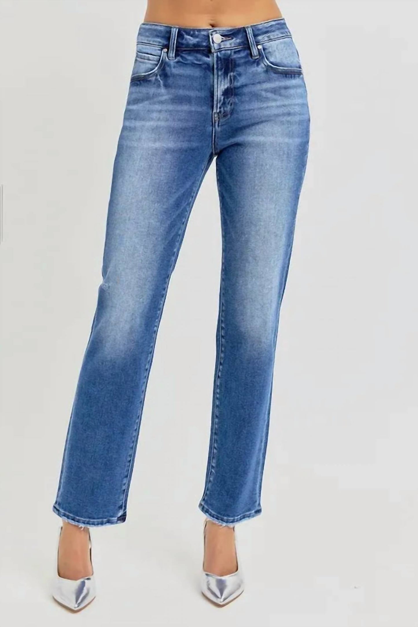 Trendsi - Women's Risen Mid Rise Ankle Tapered Jeans