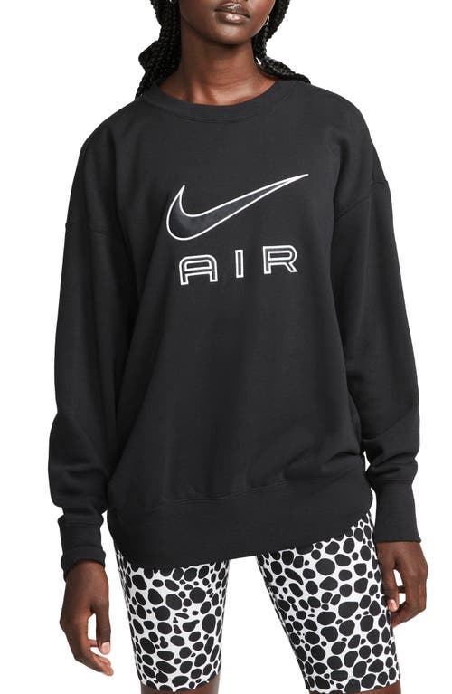 nike-sportswear-air-fleece-crewneck-sweatshirt-in-black-white-size-small-regular
