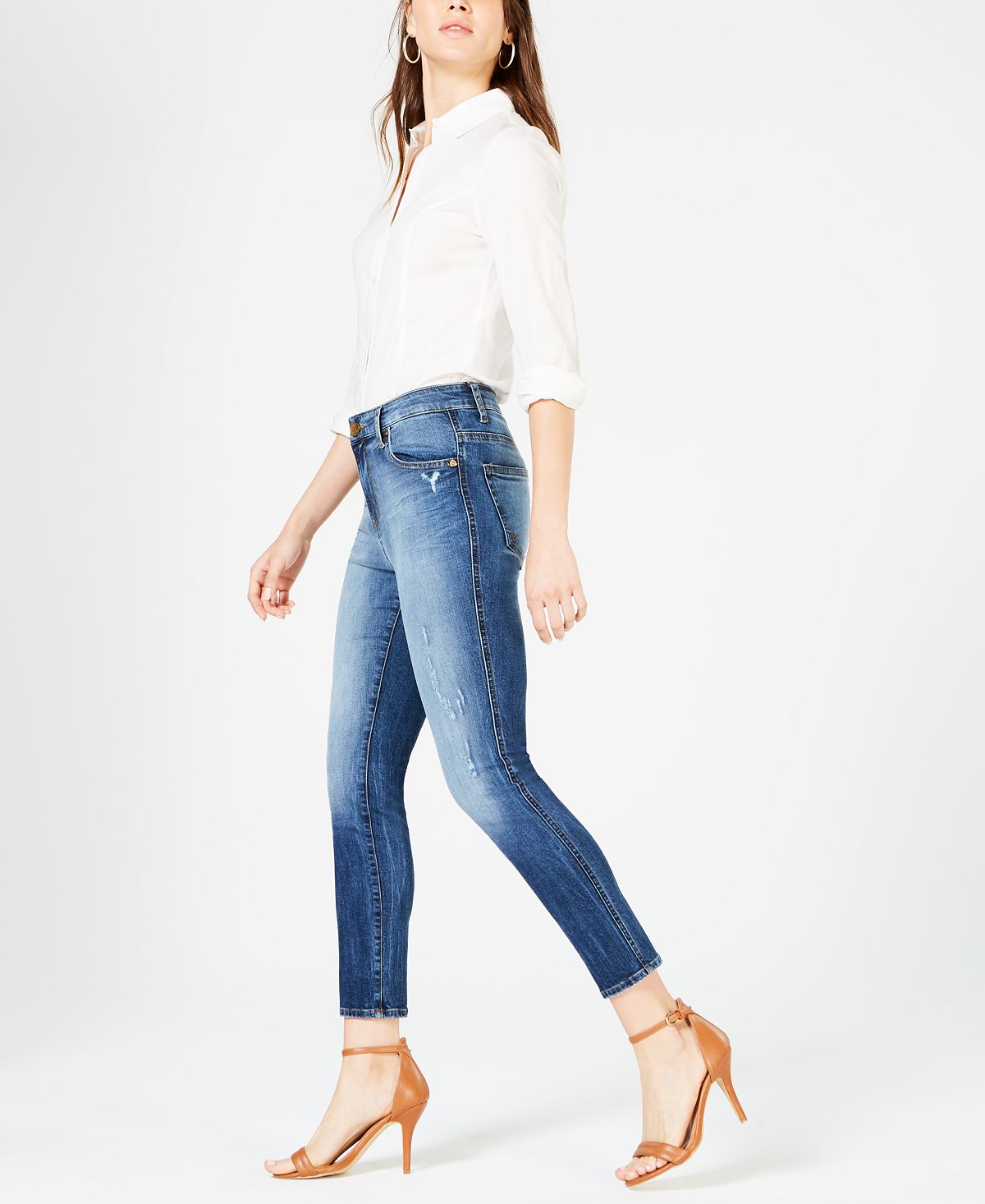 Kut from the Kloth Women's Meghan High Rise Ankle Cigarette Leg Jeans Blue Size 8