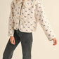 Mable - Bow Embroidered Quilted Sherpa Jacket