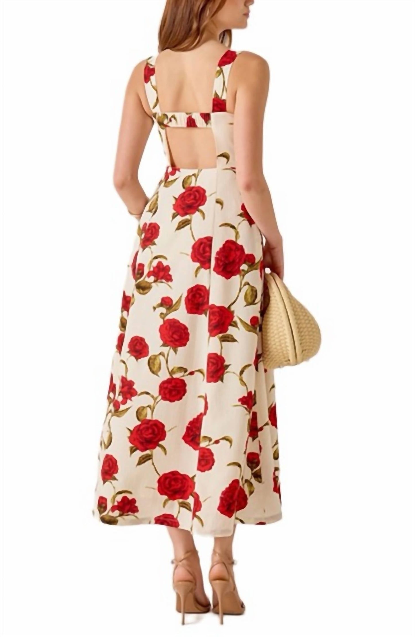 2.7 August Apparel - Rose Print Maxi Dress