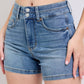 Judy Blue - High Waist Tummy Control Cool Denim Double Waistband Shorts
