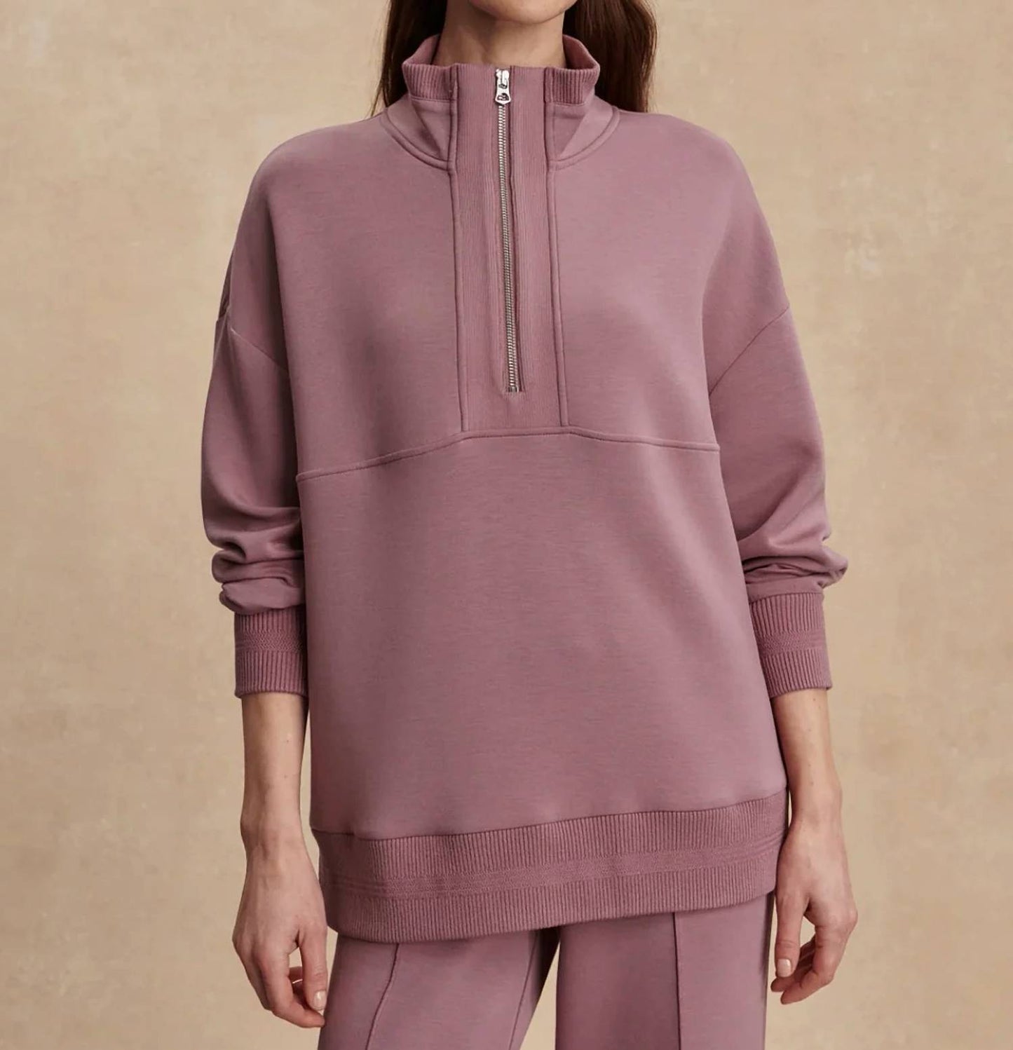 Varley - MOLLY HALF ZIP LONGLINE SWEATSHIRT