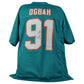 NFL Miami Dolphins Emmanuel Ogbah #91 Jersey Replica Signed Teal JSA Card