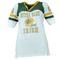 NCAA Notre Dame Fighting Irish Distressed V Neck Womens Tshirt Tee Striped