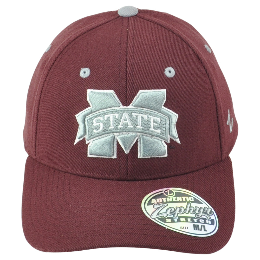 NCAA Zephyr Mississippi State Bulldogs Fitted Logo Curved Bill Youth Kid Hat Cap