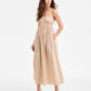 Boss Orange Womens Cotton Sweetheart Neck Maxi Dress Stone