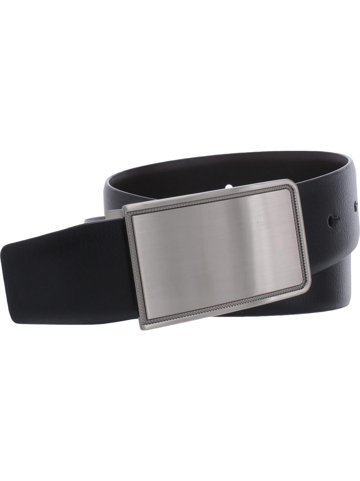 Perry Ellis Men's Rachel Plaque Belt Black