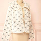 Mable - Bow Embroidered Quilted Sherpa Jacket