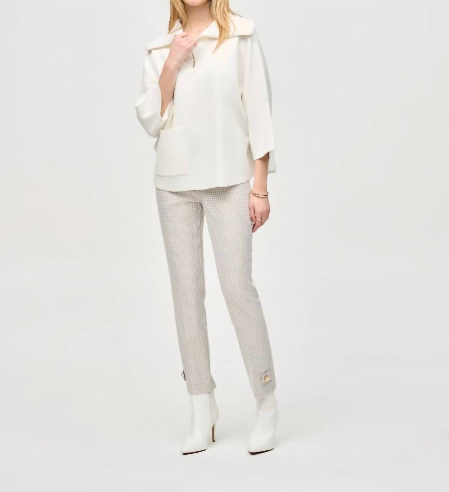 Joseph Ribkoff - Houndstooth Jacquard Slim Fit Pants