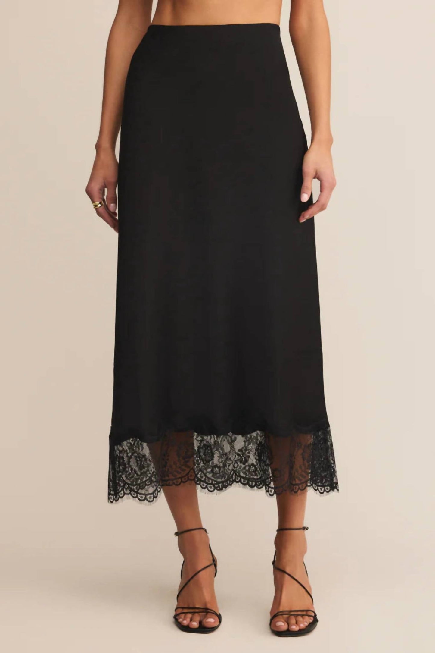 Z Supply - Cinder Lace Trim Maxi Skirt