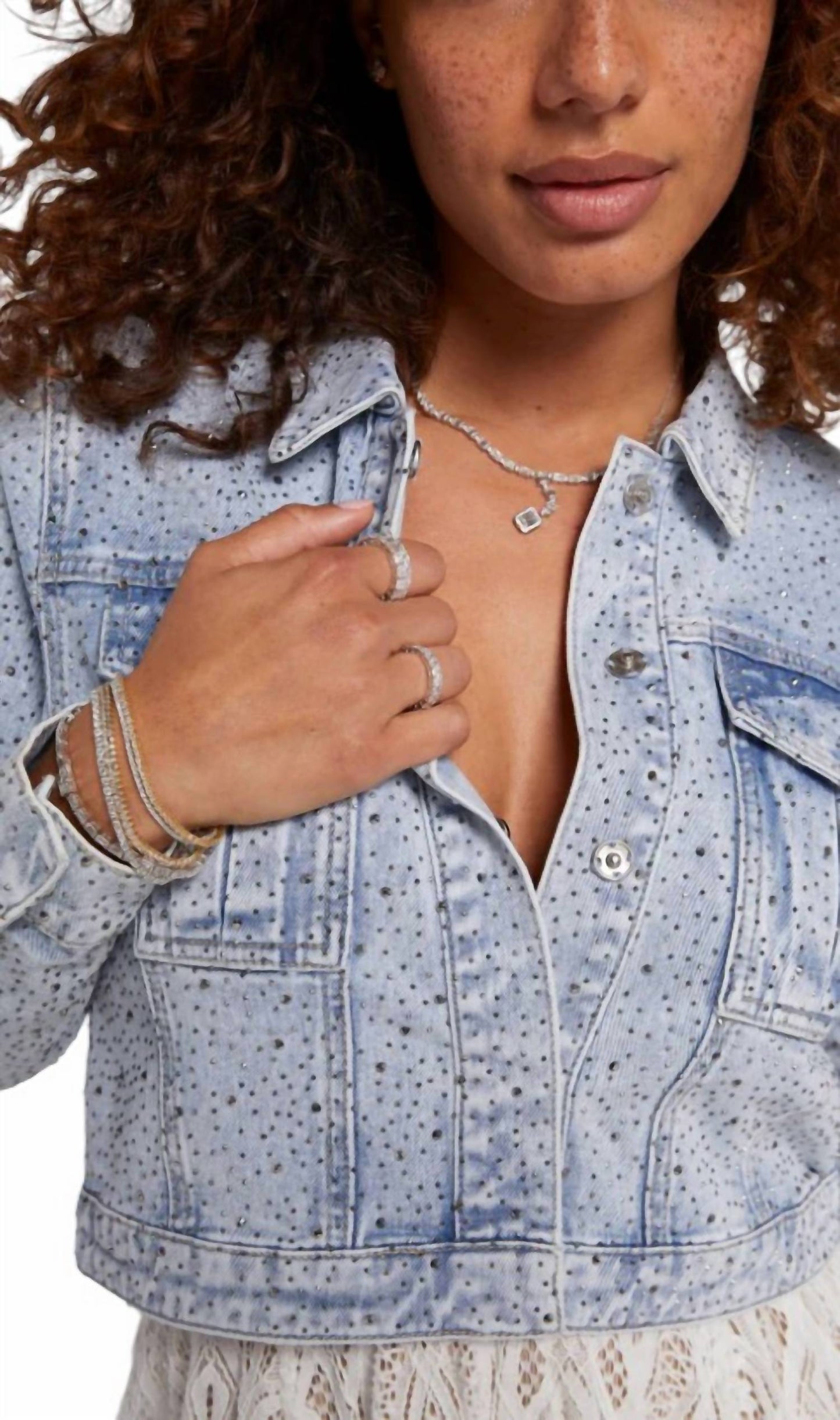 Generation Love - Leona Crystal Denim Jacket