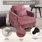 Modern Mid Century Wood Frame Armchair With Tufted Design