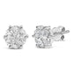 14K White Gold 1.00 Cttw Pie Cut Diamond Solitaire Style Stud Earring (H-I Color, SI1-SI2 Clarity)