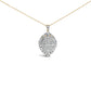 14K White and Yellow Gold 2.00 Cttw Diamond Cluster Pear Shaped Pendant Necklace (G-H Color, SI2-I1 Clarity) -20" Inches