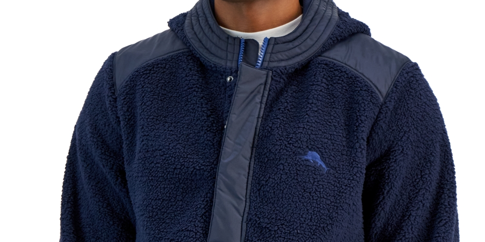 Tommy Bahama Men's Anchor Bay Quarter Zip Hoodie Blue Size Large