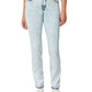 Gloria Vanderbilt Women's Zippered Pocketed Raw Hem Acid Wash Straight Leg Jeans Blue Size 14