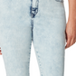 Gloria Vanderbilt Women's Zippered Pocketed Raw Hem Acid Wash Straight Leg Jeans Blue Size 14