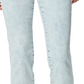 Gloria Vanderbilt Women's Zippered Pocketed Raw Hem Acid Wash Straight Leg Jeans Blue Size 14