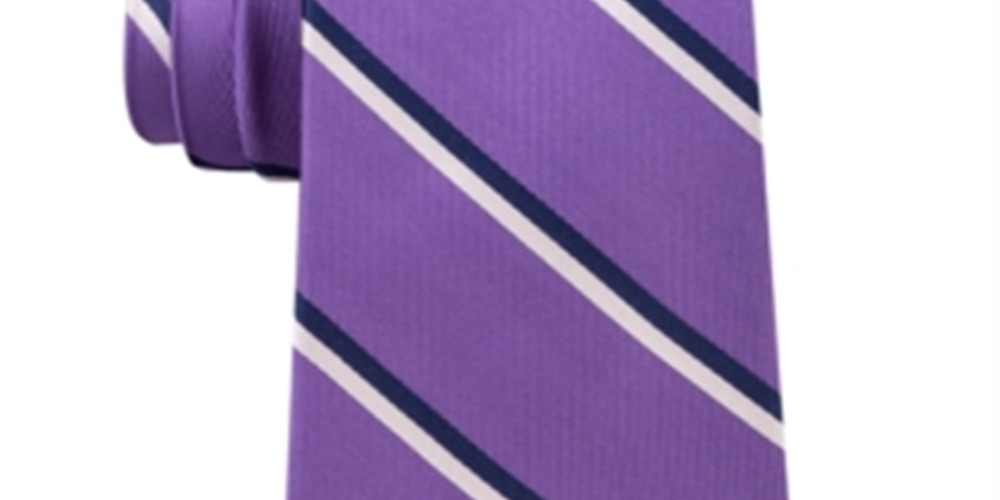 Club Room Men's Adam Twill Stripe Silk Tie Purple Size Regular