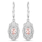 1.04 Carat Genuine Morganite and White Topaz .925 Sterling Silver Earrings