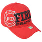 Fire Dept Department Firefighters Logo Adults Constructed Red Adjustable Hat Cap
