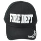 Fire Dept Department Firefighters Adult Men Constructed Black Adjustable Hat Cap