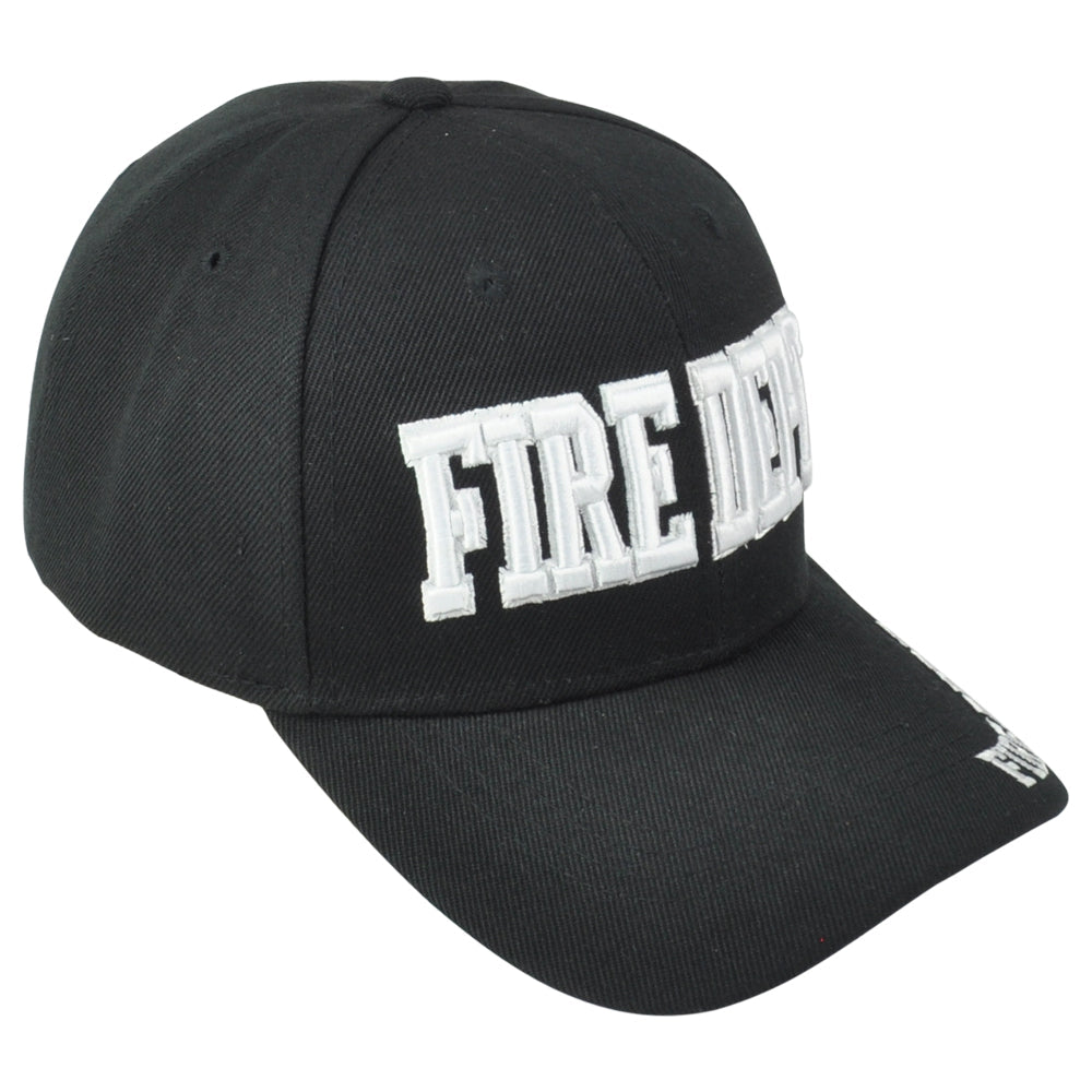 Fire Dept Department Firefighters Adult Men Constructed Black Adjustable Hat Cap