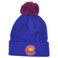 Zephyr Colorado State USA Vector Logo Pom Pom Cuffed Blue Knit Beanie Hat Winter
