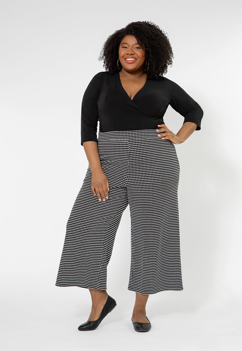 Leota Women's Judy Check Culottes Black