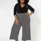 Leota Women's Judy Check Culottes Black Size 3X