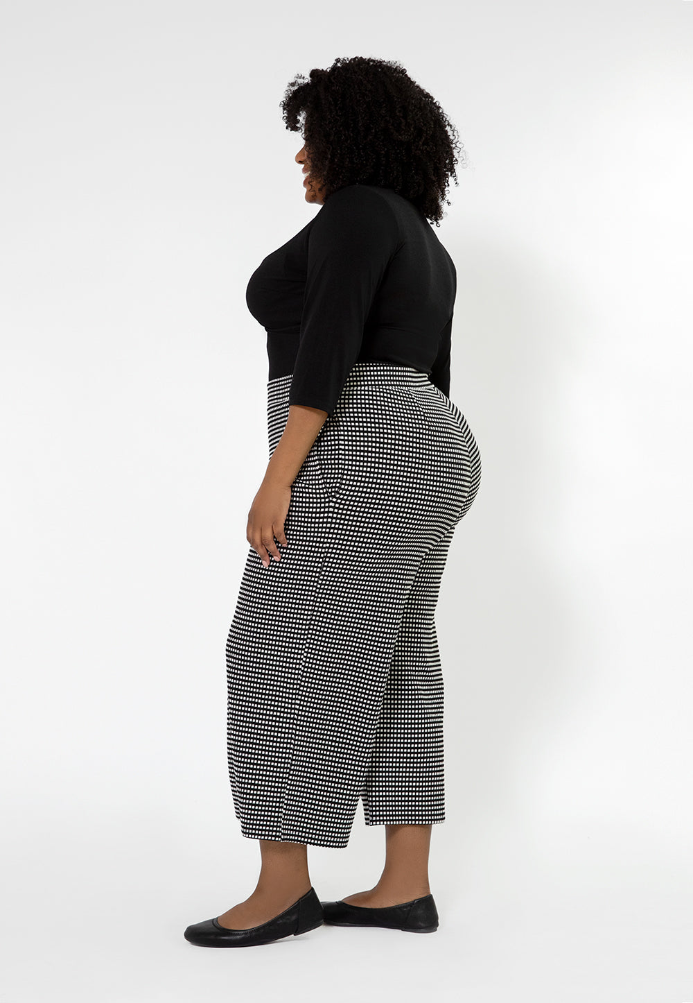 Leota Women's Judy Check Culottes Black