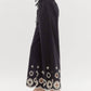 Entro - Scallop Embroidered Hem Wide Leg Pants