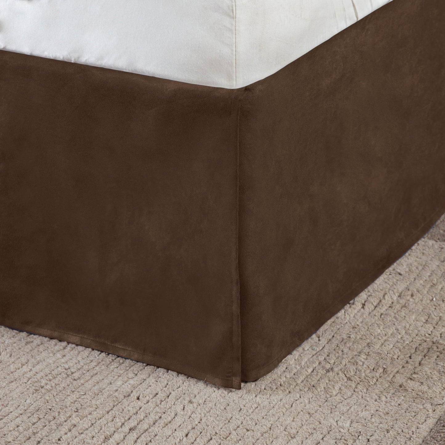 7 Piece Faux Suede Comforter Set Brown California King