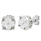 .925 Sterling Silver 1/2 cttw Prong Set Round-Cut Diamond Cluster Stud Earring (I-J Color, I2-I3 Clarity)