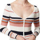 Jessica Simpson Women's Hollie Striped Button Down Cardigan Sweater White Size X-Small