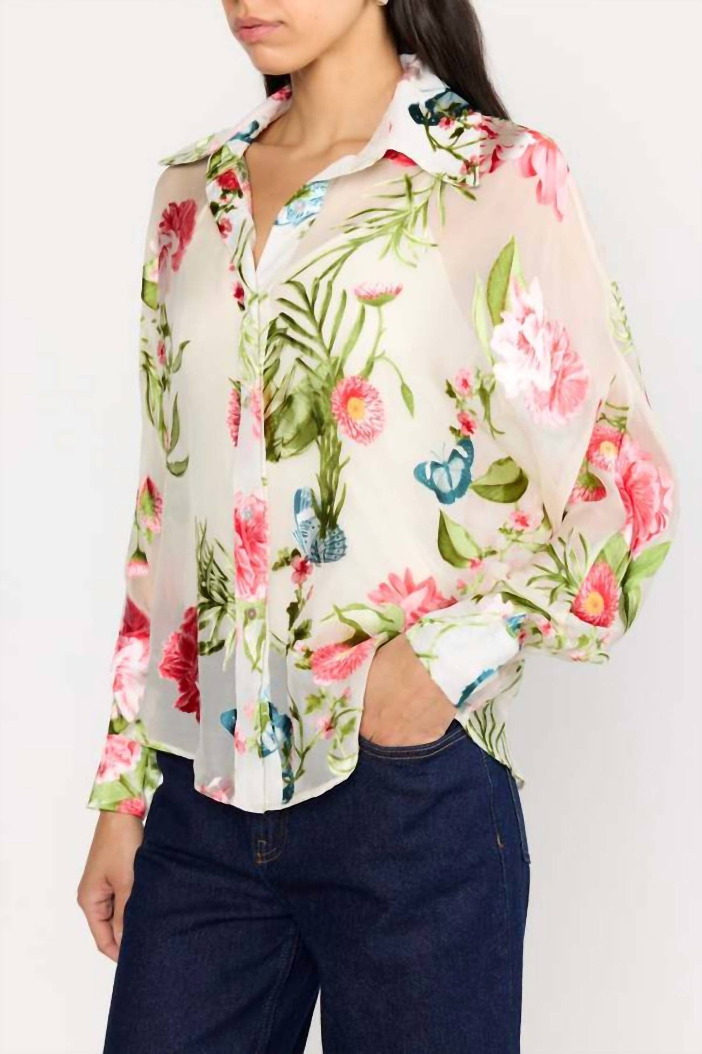 Christy Lynn - Rosario Monarch Print Top with Cami