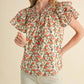 &Merci - Floral Flutter Sleeve Blouse