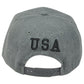 United States USA Flag Patch Dark Grey Adjustable American Flat Bill Hat Cap