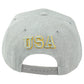 United States USA Flag Patch Light Grey Snapback American Men Flat Bill Hat Cap