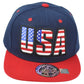 United States USA Flag Logo American Patriotic Navy Red Snapback Adults Hat Cap