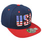 United States USA Flag Logo American Patriotic Navy Red Snapback Adults Hat Cap