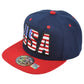 United States USA Flag Logo American Patriotic Navy Red Snapback Adults Hat Cap