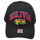 Bolivia South America Country Black Curved Bill Adjustable Adults Men Hat Cap