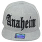 Anaheim City California CA Heather Gray Flat Bill Snapback Adjustable Hat Cap