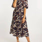 Caballero - Oceane Puff Sleeves Midi Dress