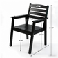 HDPE Outdoor Terrace Dining Chair Set of 2 - Black